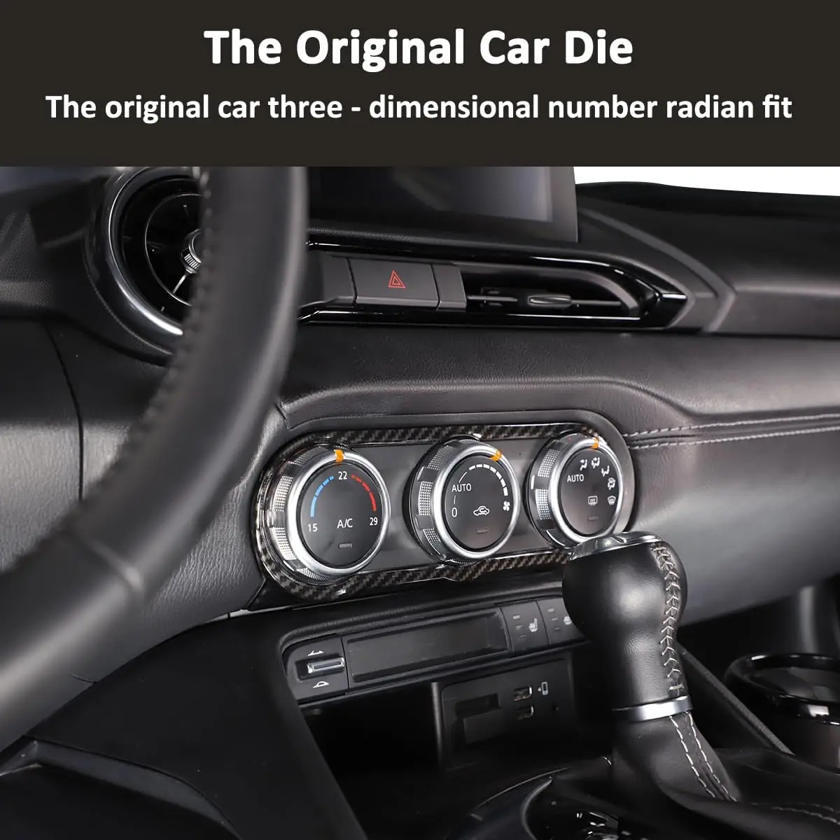 Carbon Car Central Control Volume Mode Button Frame Cover For Fiat 124 Abarth 124 2016-2024 Air Condition Frame Trim Accessories