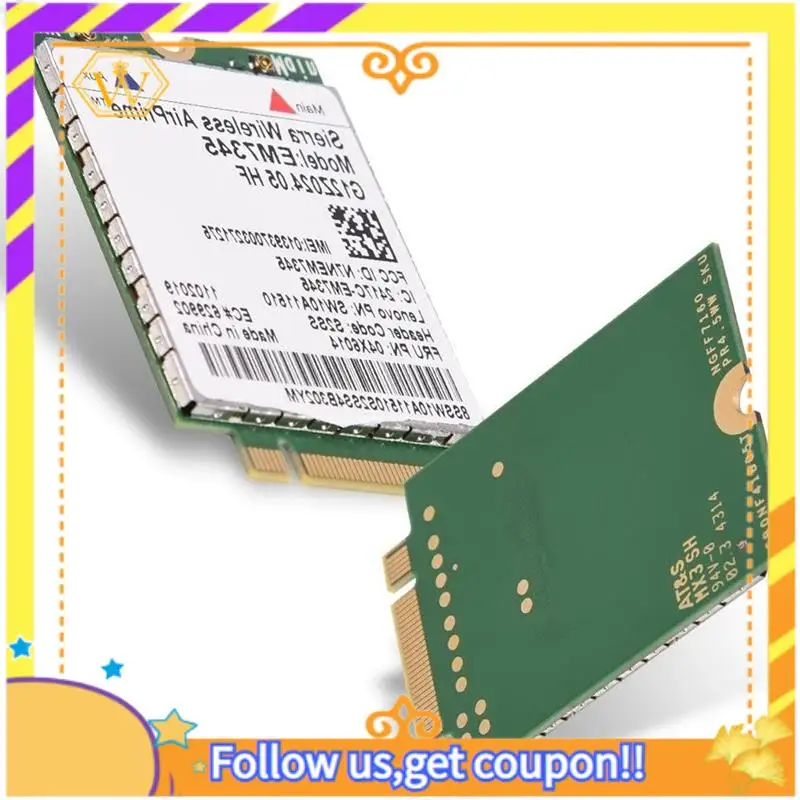 Сетевая карта A01K, модуль карты WWAN EM7345 4G LTE для Thinkpad X250 X1C W550 T450 X240 T440, поддержка LTE/HSPA+/EMEA
