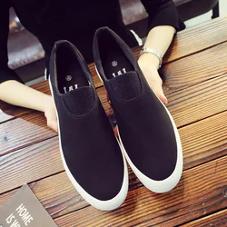 New Thickened Sole Trendy Canvas Shoes for Men's Casual Flat Bottom One Foot Pedal Shoes Sneakers  Zapatos Casuales