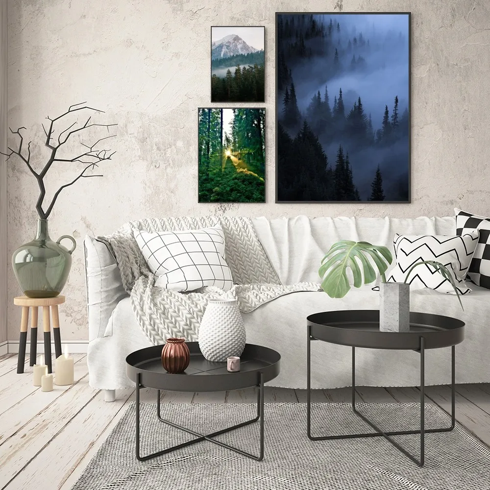 1pc Natural Scenery Forest Poster Good Quality Prints and Posters Vintage Room Home Bar Cafe Decor Aesthetic Art Wall Painting