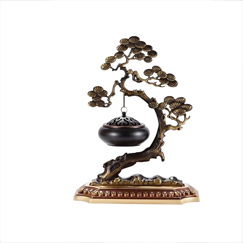 

New Chinese Welcome Pine Pure Copper Incense Burner Indoor Hanging Furnace Sandalwood Immersed Creative Ornament