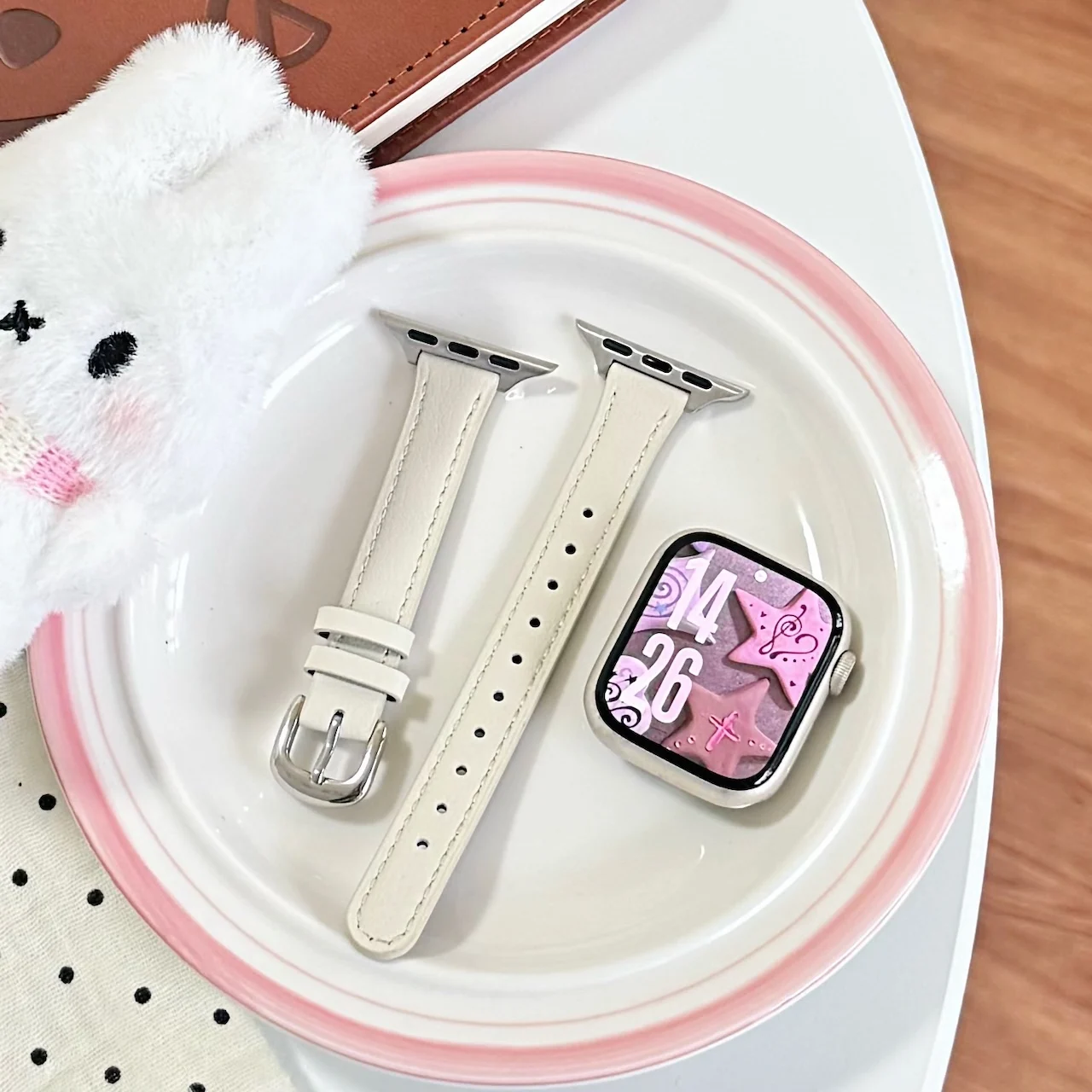 Premium Dopamine Colorful Soft Leather Strap For Apple Watch Ultra SE 11 10 9 8 7 Fashion Casual Elegant Daily Women Wristband.