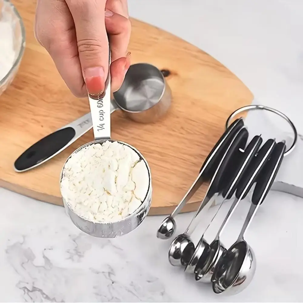 8/13Pcs Stainless Steel Measuring Spoons Set Long Handle Teaspoon Measuring Cups Set Graduated Markings Tablespoon