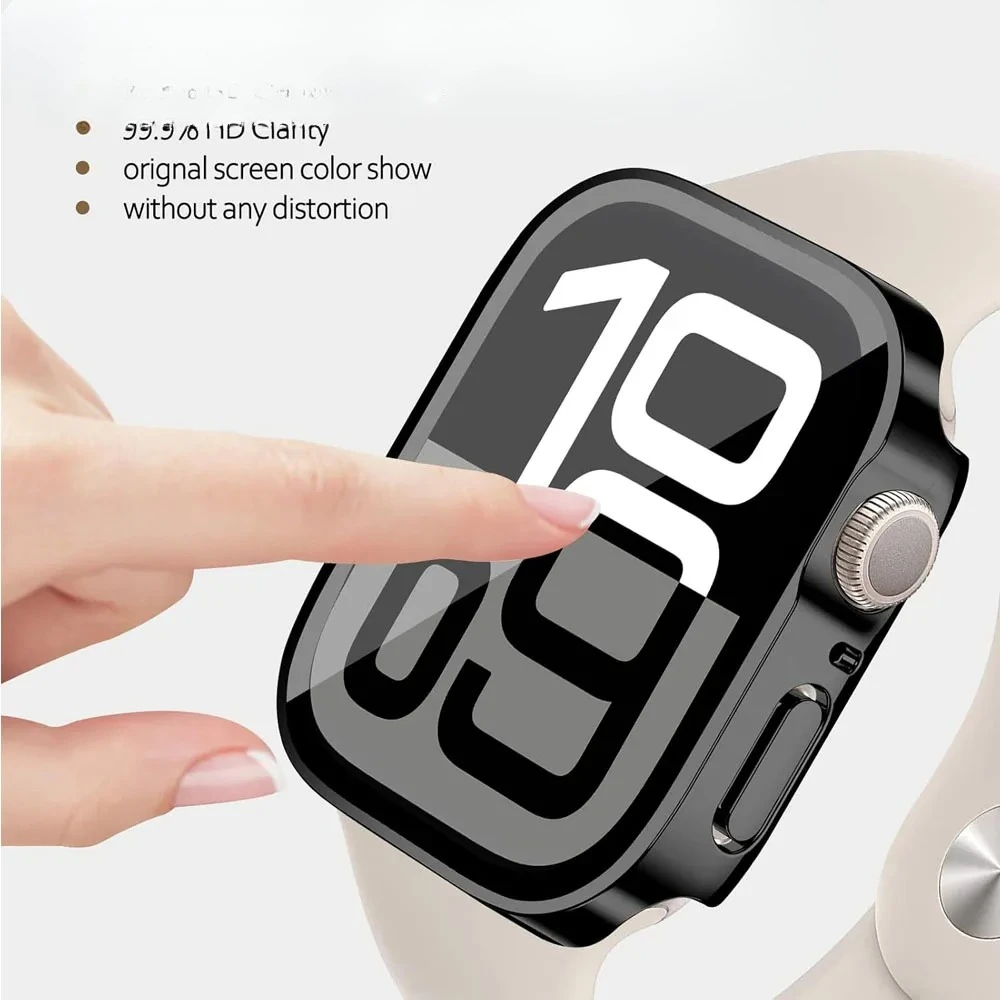 Pelindung Layar untuk Apple Watch Case 46mm 42mm 45mm 44mm 49mm 41mm 40mm Tempered Series 10 7 8 9 SE 6 5 4 Ultra 2