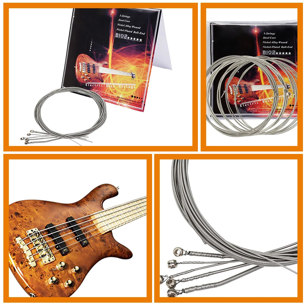 

Electric Bass String Strings for Guitar Accessories Set of Replacement Accessory Nickel Alloy Sturdy