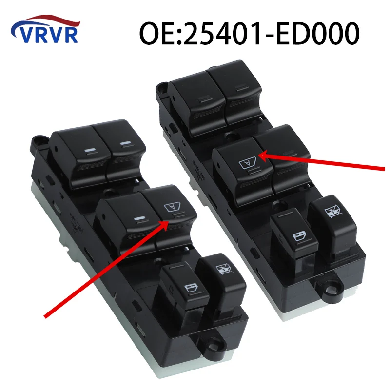 VRVR 25401-ED000 25401ED000 Left Right Auto Power Master Control Window Switch For Nissan Tiida