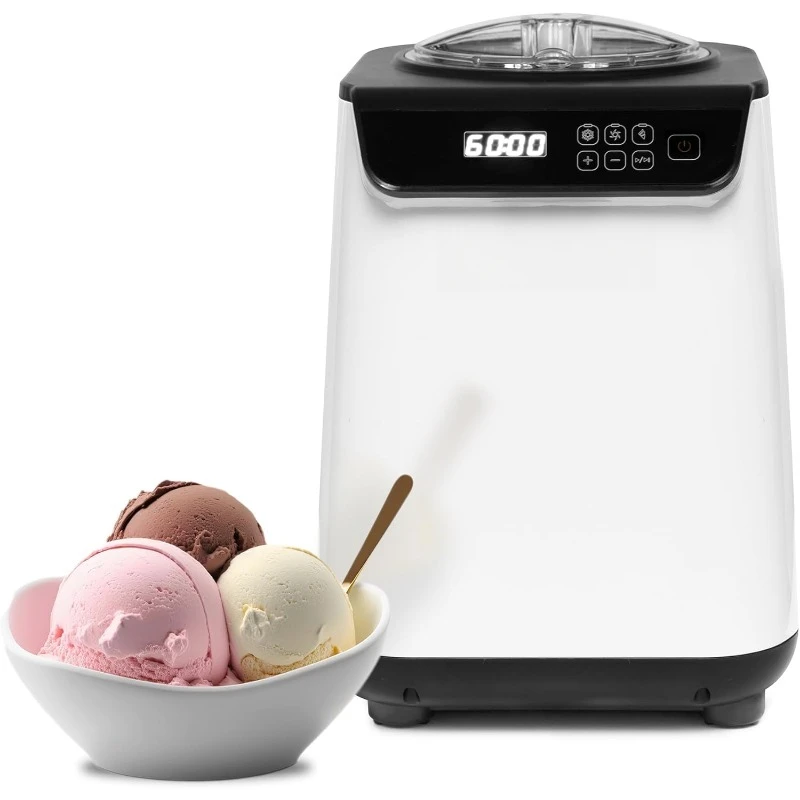 Hot-sale Product Ice Cream Maker Automatic Upright Built-in Compressor Digital Display and Timer No Pre-freeze Required