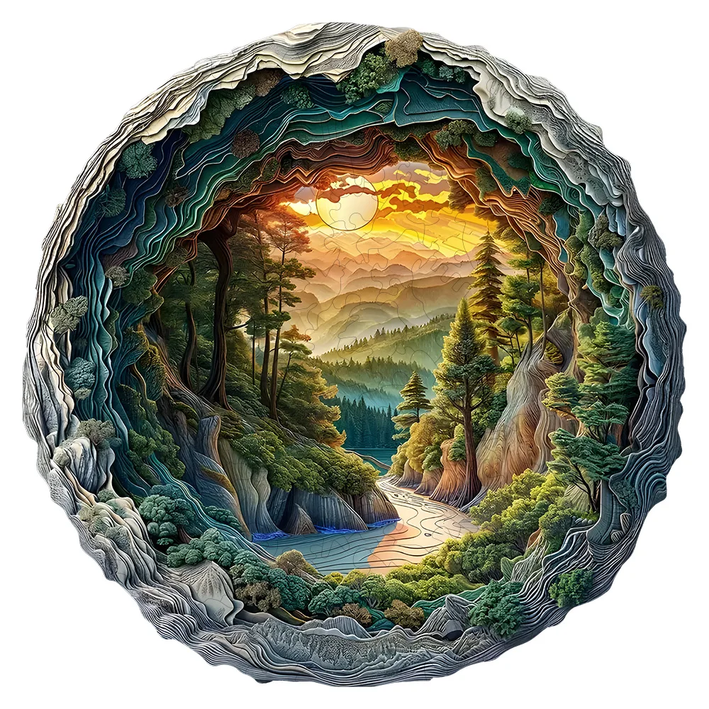 

Experience the serenity of nature and the joy of craftsmanship with our Mountain & River Wooden Puzzle. Crafted for adults seeki
