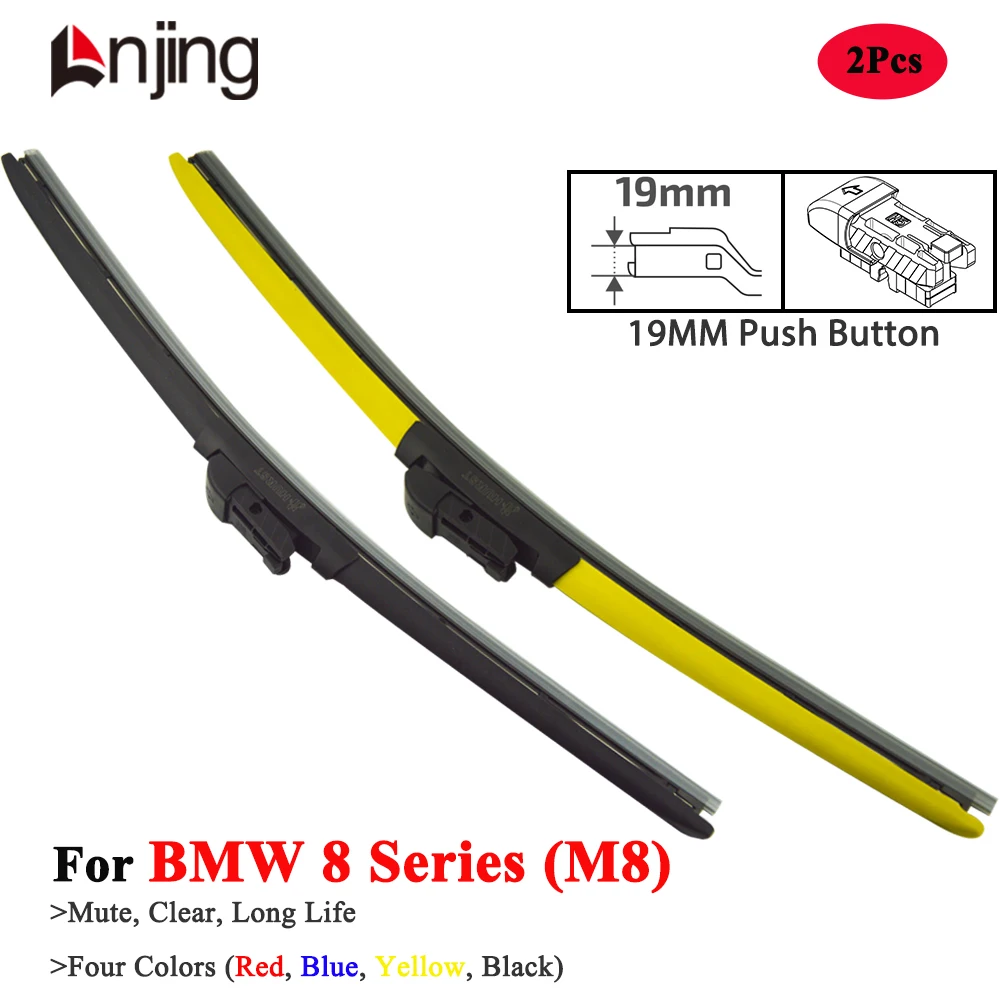 

LNJING Colorful Wiper Blades For BMW 8 Series M8 G14 G15 G16 840D 840I 850I 2018 2019 2020 2021 2022 2023 2024 Car Accessories