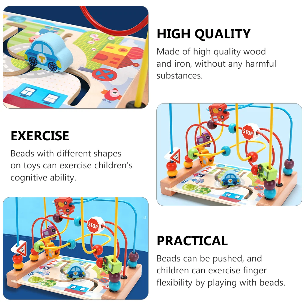 子供のための多機能木製ビーズ迷路,3トラックデザイン,楽しいビーズ,理解力のトレーニング,海,ビーズの迷路