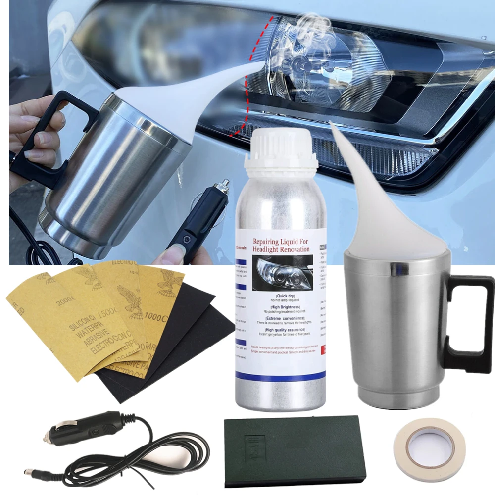 Car Headlight Cleaner Polymerization Headlight Renovation Kit Car Headlights Novelty Steam Polishing Varnish of Headlights