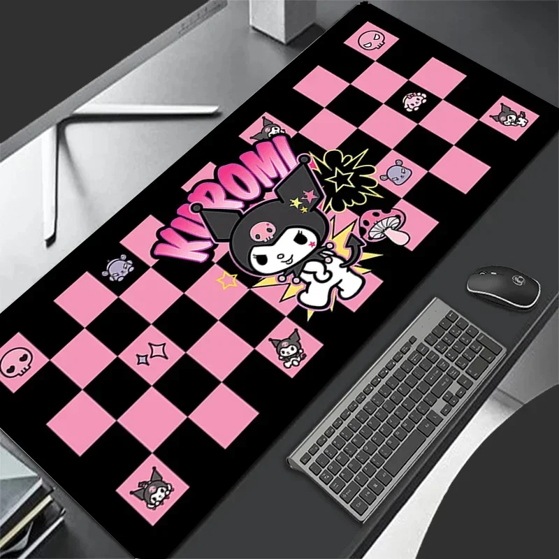 

2025Kuromi Mousepad Leather Mouse Pad Gaming Carpet Anime Sanrio Keyboard Pads Rug Mouse Pads Laptop Extended Desk Mat Gamer Gif