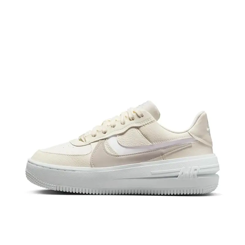 Nike Air Force 1, Plt.Af.orm, удобные, простые, универсальные, износостойкие, противоскользящие женские туфли с низким вырезом, рисовый белый цвет