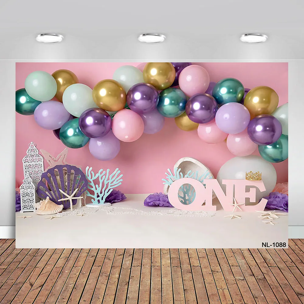 

Photography Background Mermaid Under The Sea Underwater Castle Girl 1st Birthday Cake Smash Decor Backdrop Photo Studio