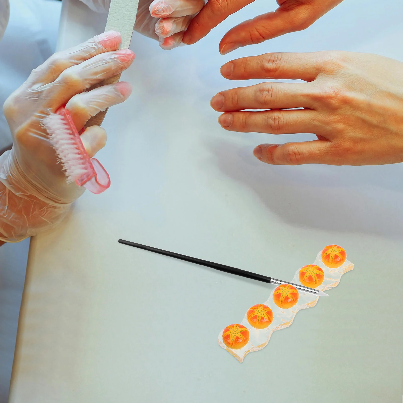 

Clear Acrylic Holder For Art Nail Tools Storage Gel Polish Palette Paper Bagel Shape Durable Lightweight