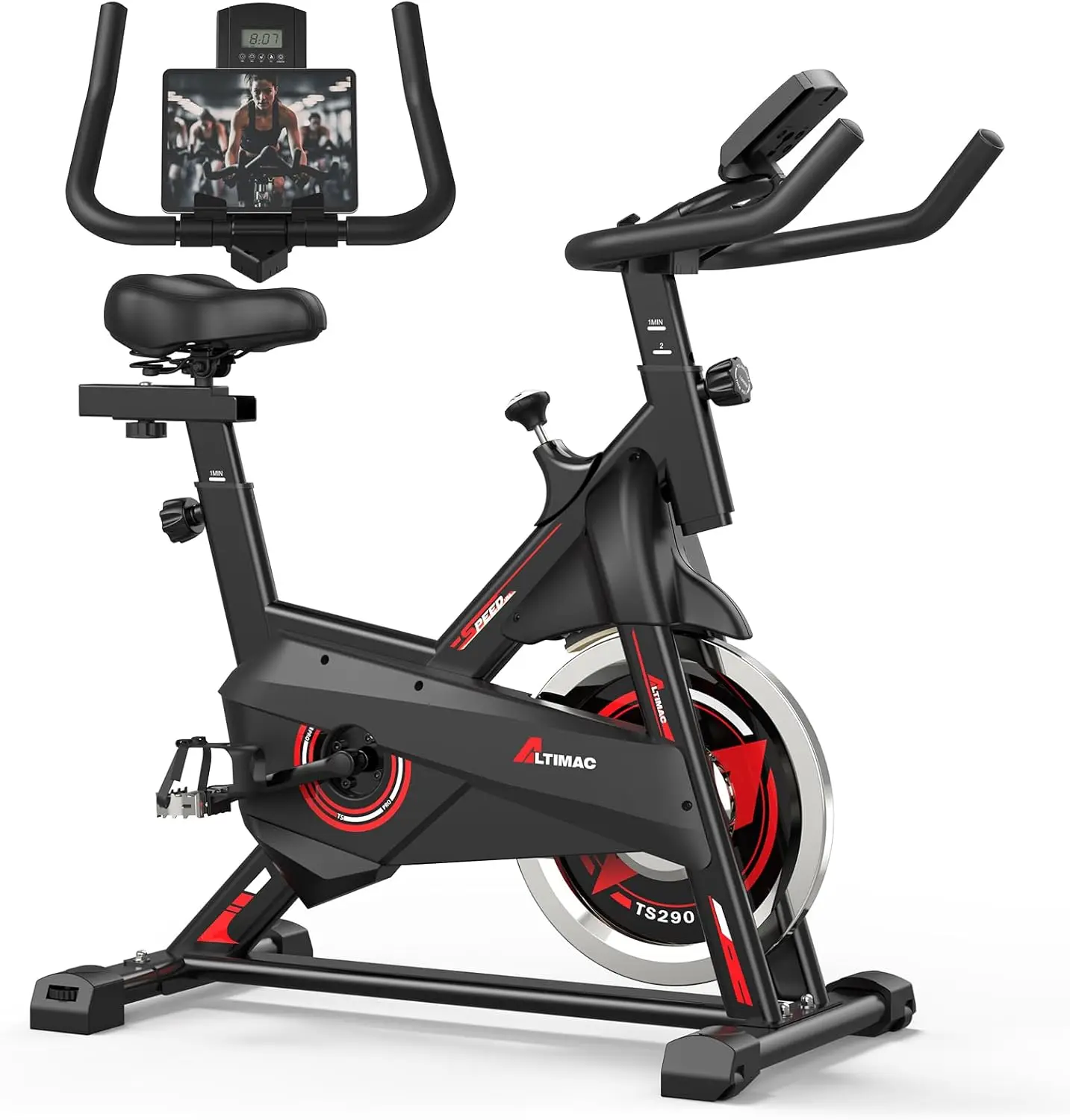 

Велотренажер, стационарный велосипед для дома/велосипеда в помещении, бесшумный ременный привод, стационарный велосипед с грузоподъемностью 300 фунтов с компакт-диском