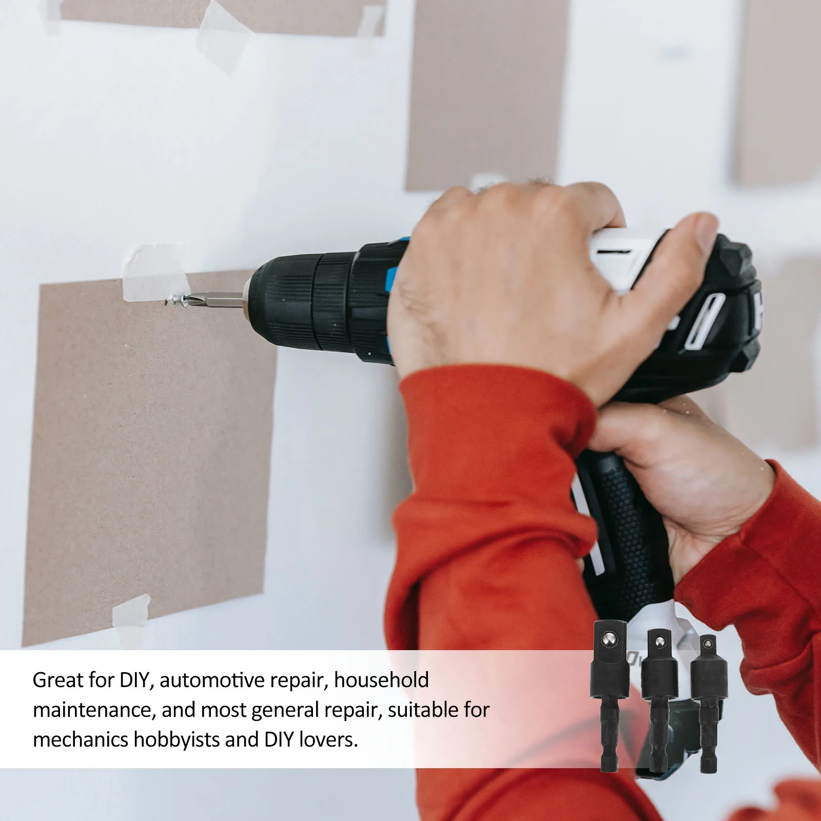 

2 set 360 Degree Rotatable Power Drill Socket Adapter Set Heat-Treated Chrome-Vanadium Steel Anti-Rust Wobble Socket For Diy