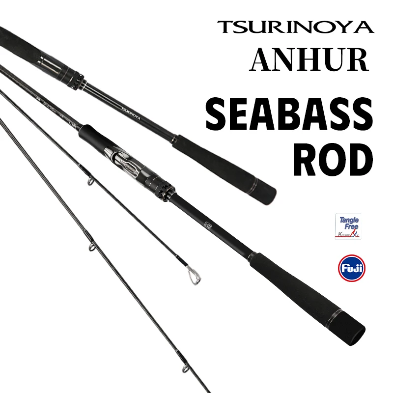 TSURINOYA Spinning Rod ANHUR 2.4-2.9m Fuji A Guide 2 Section RF action Carbon Fishing Rod Seabass Barracuda Pike long-casting