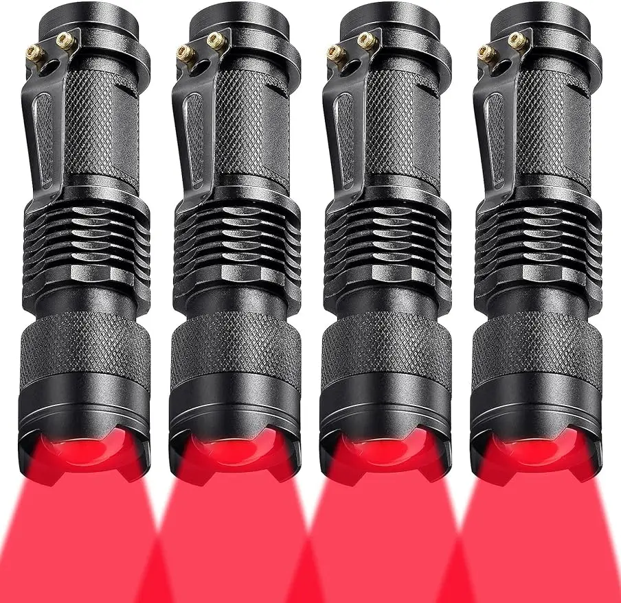 4Pcs SK68 Mini edc LED Flashlight Lamp 1 mode Red Light Tactical Flashlight Hunting Rifle Torch Lamp Lanternas Outdoor Lighting