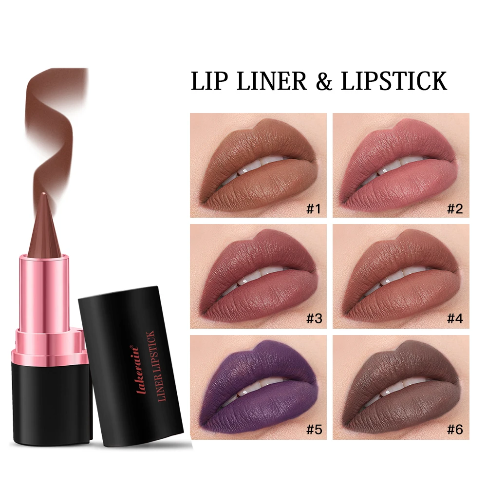 2In1 Matte Liner Lipstick Pen Gradient Lip Liner Red Brown Lipsticks Pencil Lasting Waterproof Lip Stick Sexy Women Lip Cosmetic