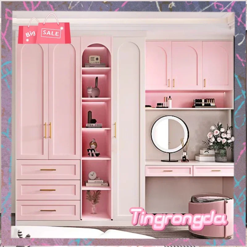 A Exclusive Design Drawers Storage Tall Wardrobes Medium Luxury Aesthetic White Girls Bedroom Closet Open Clothes Teen