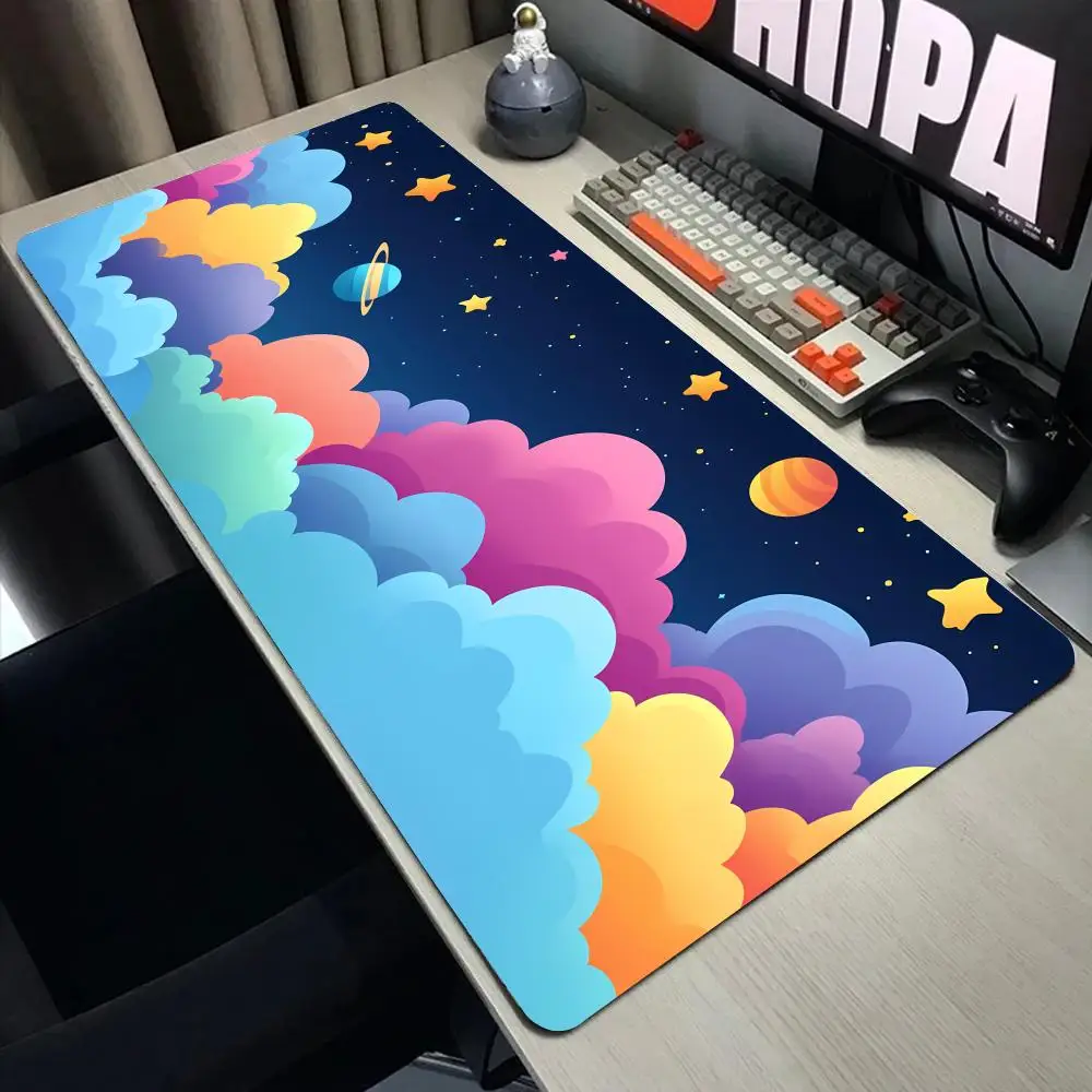 

Colorful clouds Mouse Pad Large Computer Office Game Table Mats XXL Rubber Anti-slip Gaming Keyboard Mousepads Long Desk Pads