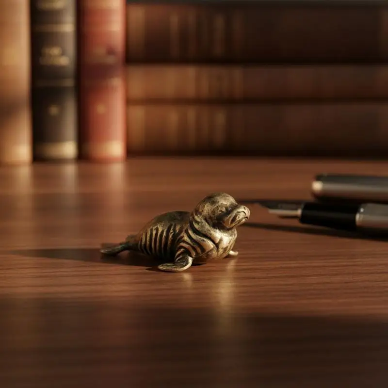 Vintage-Tierfiguren: Kleine Robben-Statue als Ornament, perfekt für die Dekoration von Zuhause, Büro und Schreibtisch, ideal als Geschenk. – Detail 12