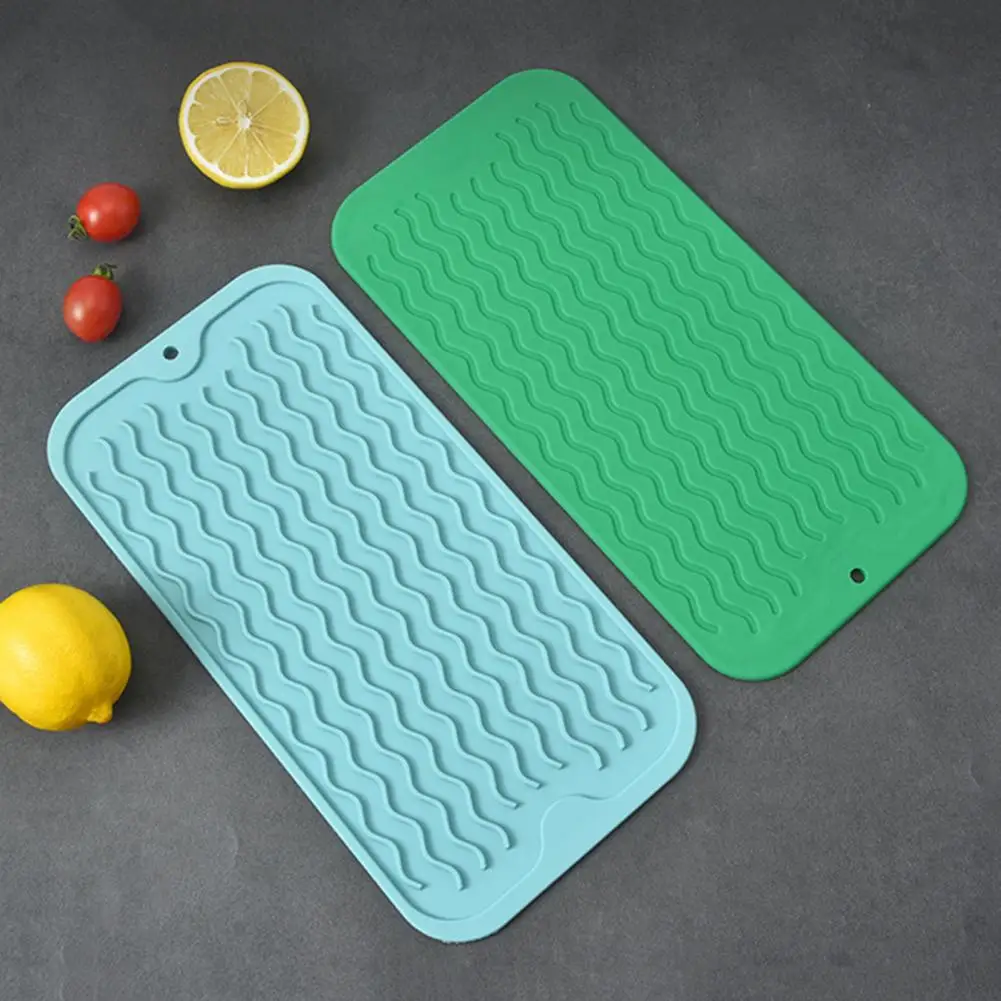 

Silicone Sink Mat Silicone Drain Mat for Kitchen Counter Sink Heat-resistant Anti-skid Leakproof Drying Mat for Bottles Cups