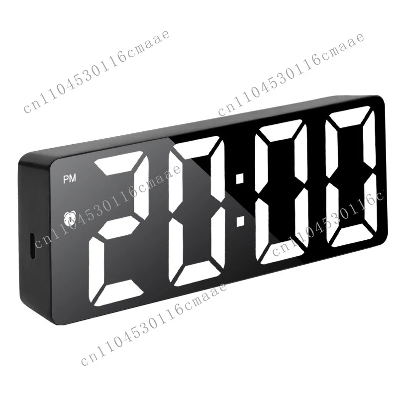 Mirror Clock Alarm  Desktop Mute Smart Time Display Bedroom Digital Electronic  Ornament