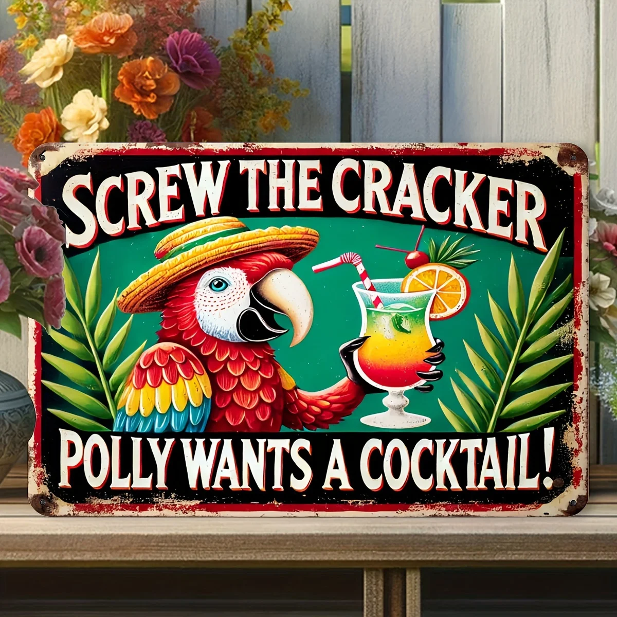 1-Pack Vintage Metal Wall Sign 