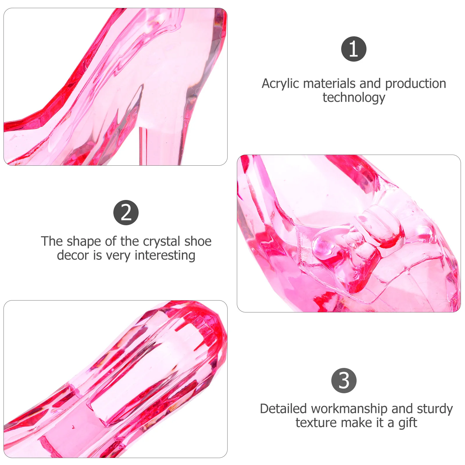 Crystal High Heels White Heeled Sandals for Women Shoes Dance Pink Decor Ornament Bedroom Decorations Girl Child