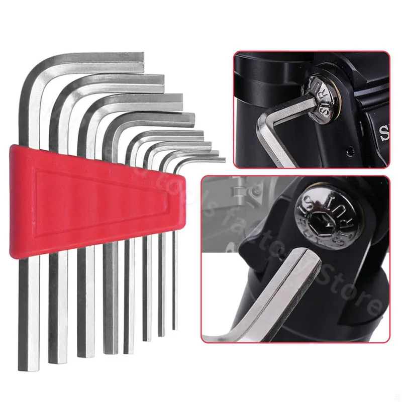 Hex Key Set 9Pcs Metric Allen Wrench Set L Wrench Anti-rust Hex Key Double-End Portable Home Repair Tool 1.5-10mm Key Ball End