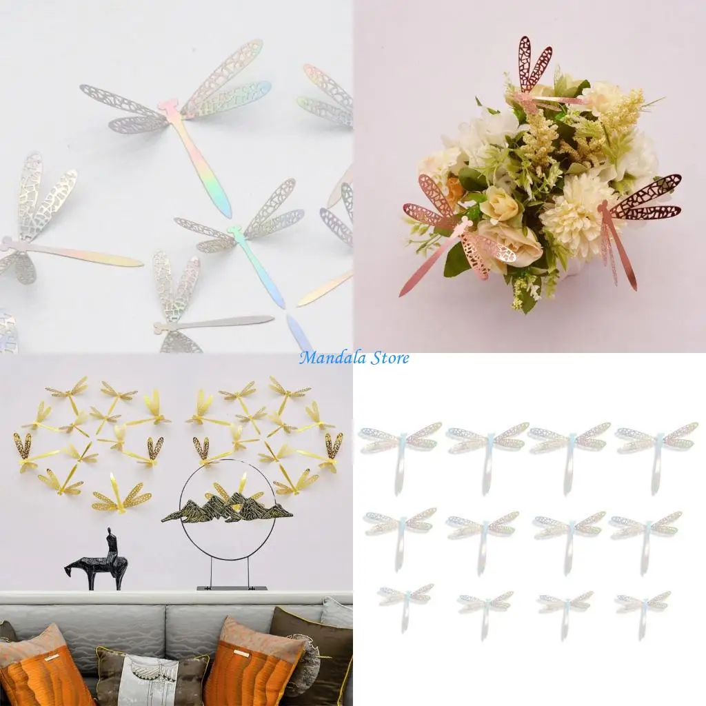 

U2JC 12pcs 3D Wall Decals Decor Removable Metallic Feel Stickers Home Decoration Kids Room Girls Bedroom Decor