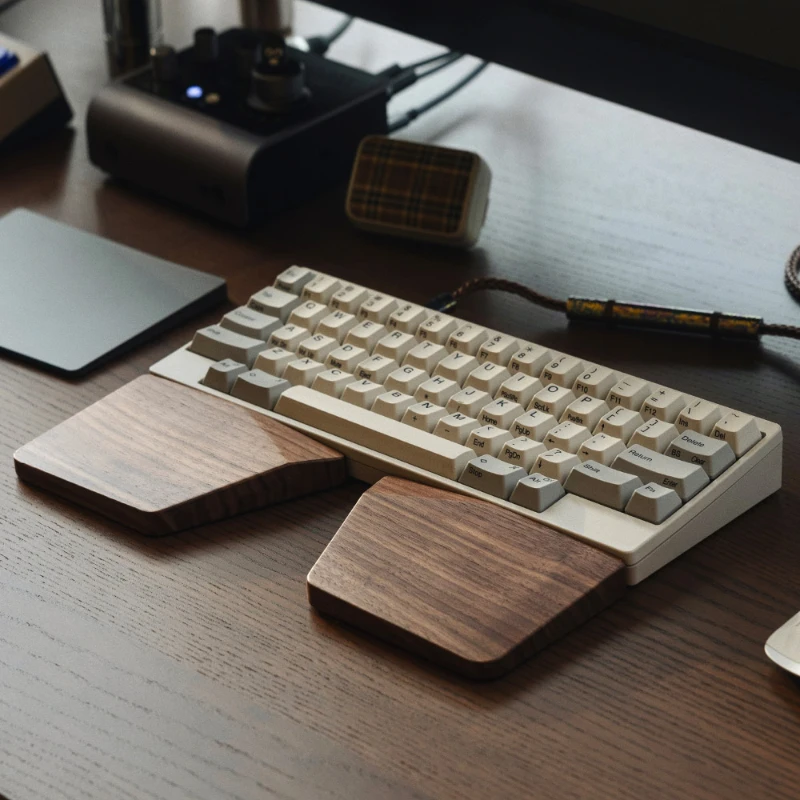 Split Style Wrist Rest Conforms To Ergonomics. Walnut Wood 60%/65%/75% Wrist Rest 87 Keys Original Alice Mechanical Keyboard