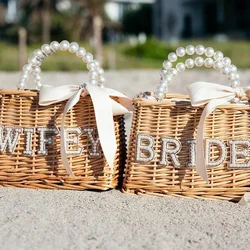 Bride Mrs wifey bag boho rustic beach pool Boat yacht Lake Bridal Shower Wedding Engagement Honeymoon Bachelorette Party Gift