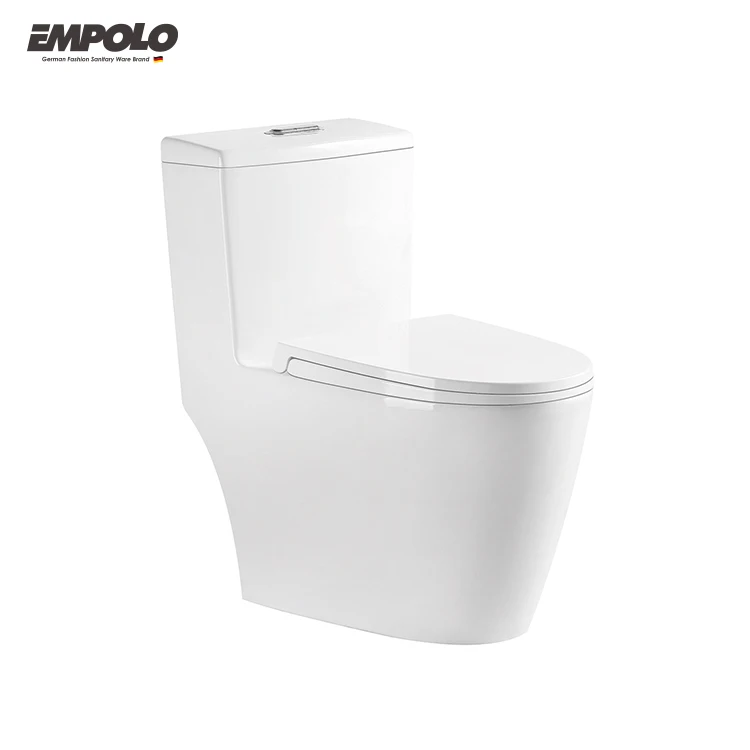 Hotel Bathroom Ceramic Toilet Sanitary Ware White Floor Standing One Piece WC Toilet