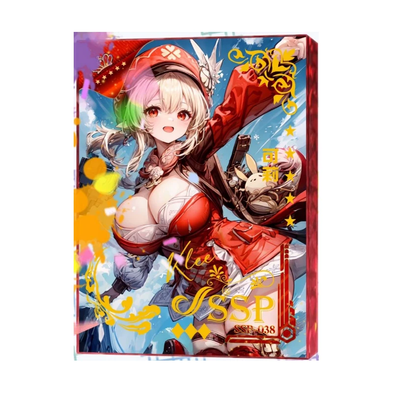 Incontra la dea serie Ssp Albedo Kamisato Ayaka personaggio Anime Rare Bronzing Collection Flash Card Cartoon Toy regalo di natale