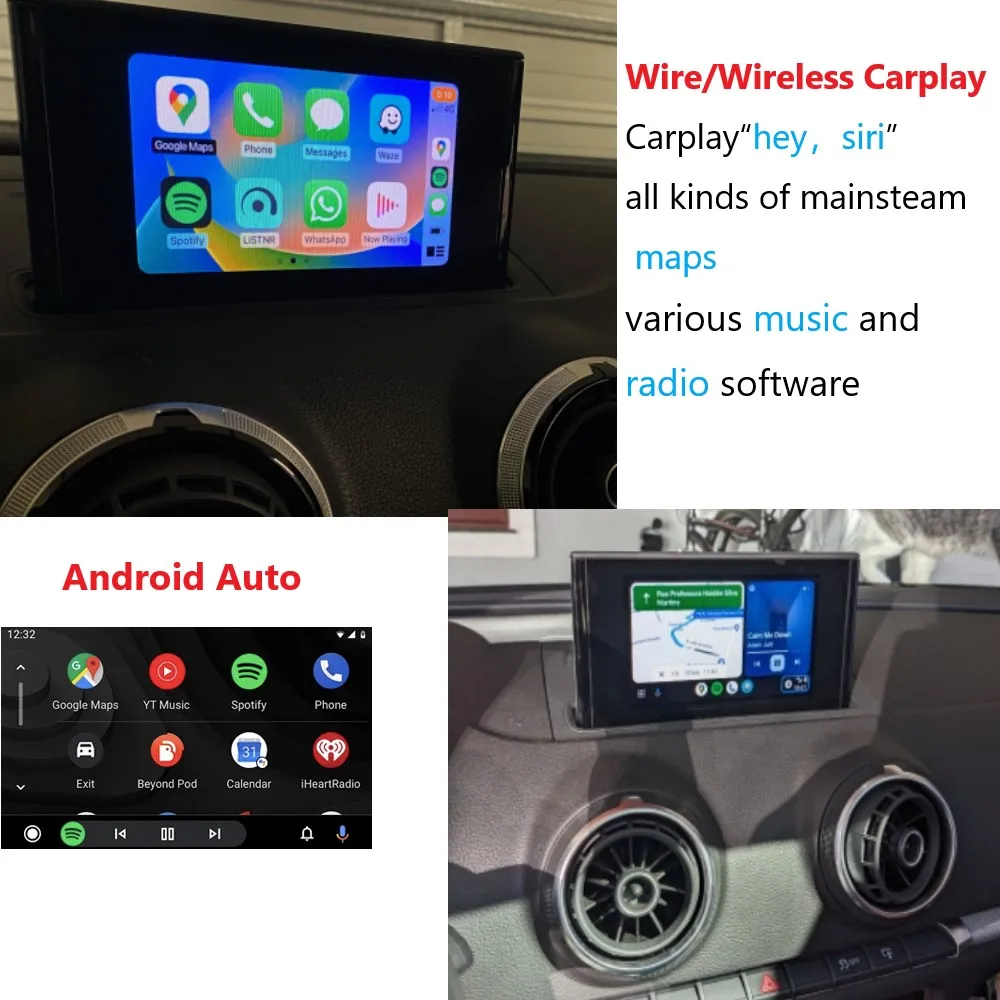 Wireless Carplay Android Auto Interface For Audi A3 A4 A5 Q2 Q5L Q7 2014-2018 Rear Camera Car Play Module