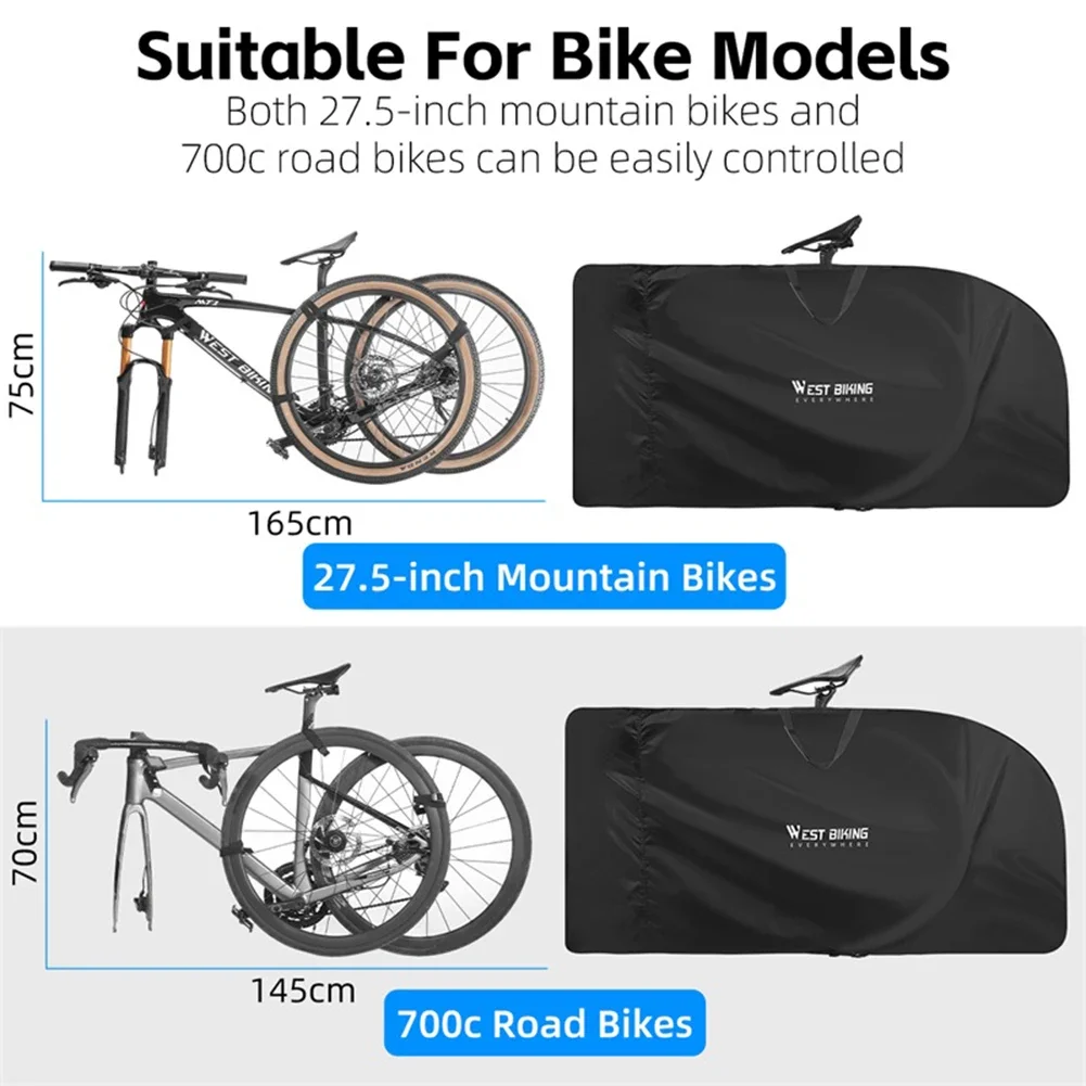 Bike Transport Bag Lightweight Bicycle Transport Carrying Case Waterproof Dustproof for 27.5 Inch MTB 700C Road Bike