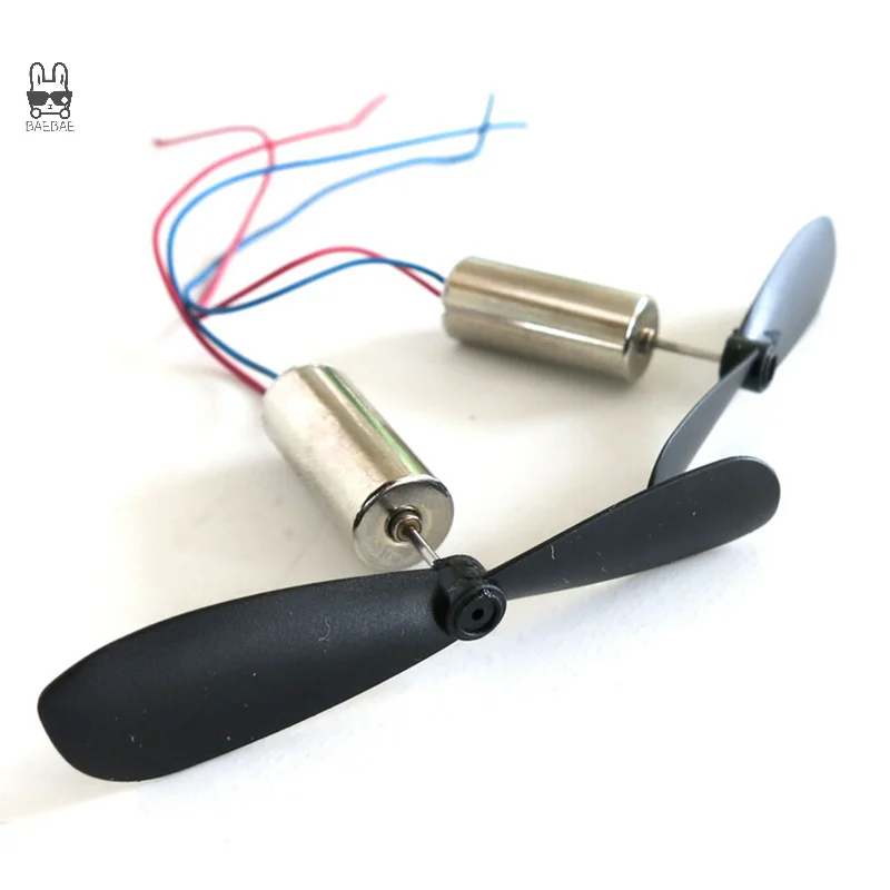 1 Set Details about  2 PCS 3.7V 48000RPM Electric Aircraft Coreless Motor + Propeller for RC Toy