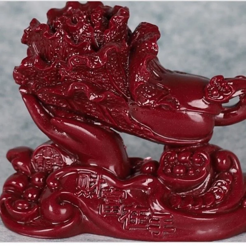 Cinnabar Cabbage Furnishings Decoration Living Room Wangzhai Desktop Ornaments Small