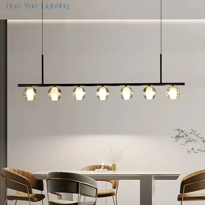 

Modern Dining Table Chandelier Minimalist Crystal Ball Pendant Light Home Decoration Lighting Kitchen Aisle Ceiling Pendant Lamp