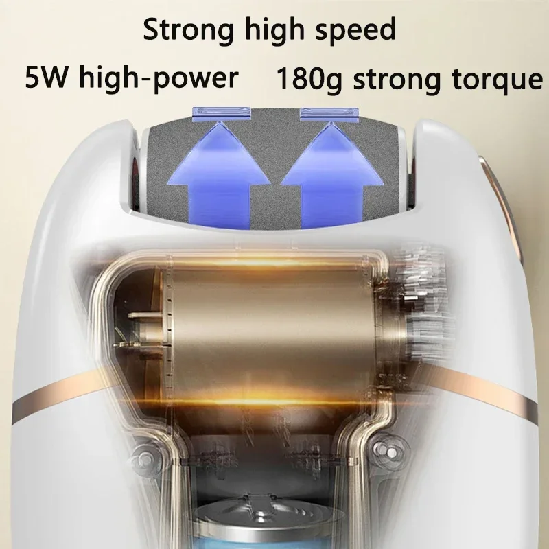 Electric Foot Grinder, Rechargeable Thick Leather Polishing Foot Grinder, and 2 Different Thickness Grinding Heads