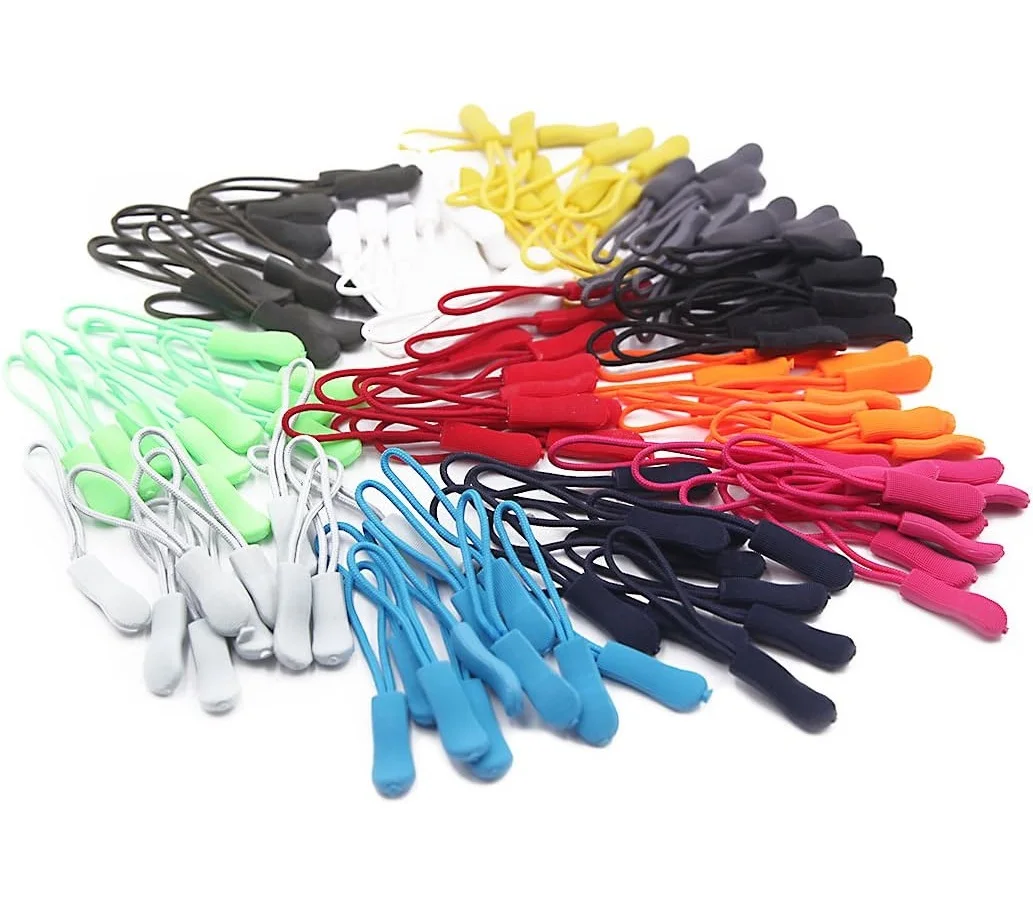 10Pcs Zipper Pull Puller End Fit Rope Tag Replacement Clip Broken Buckle Fixer Zip Cord Tab Travel Bag Suitcase Tent Backpack