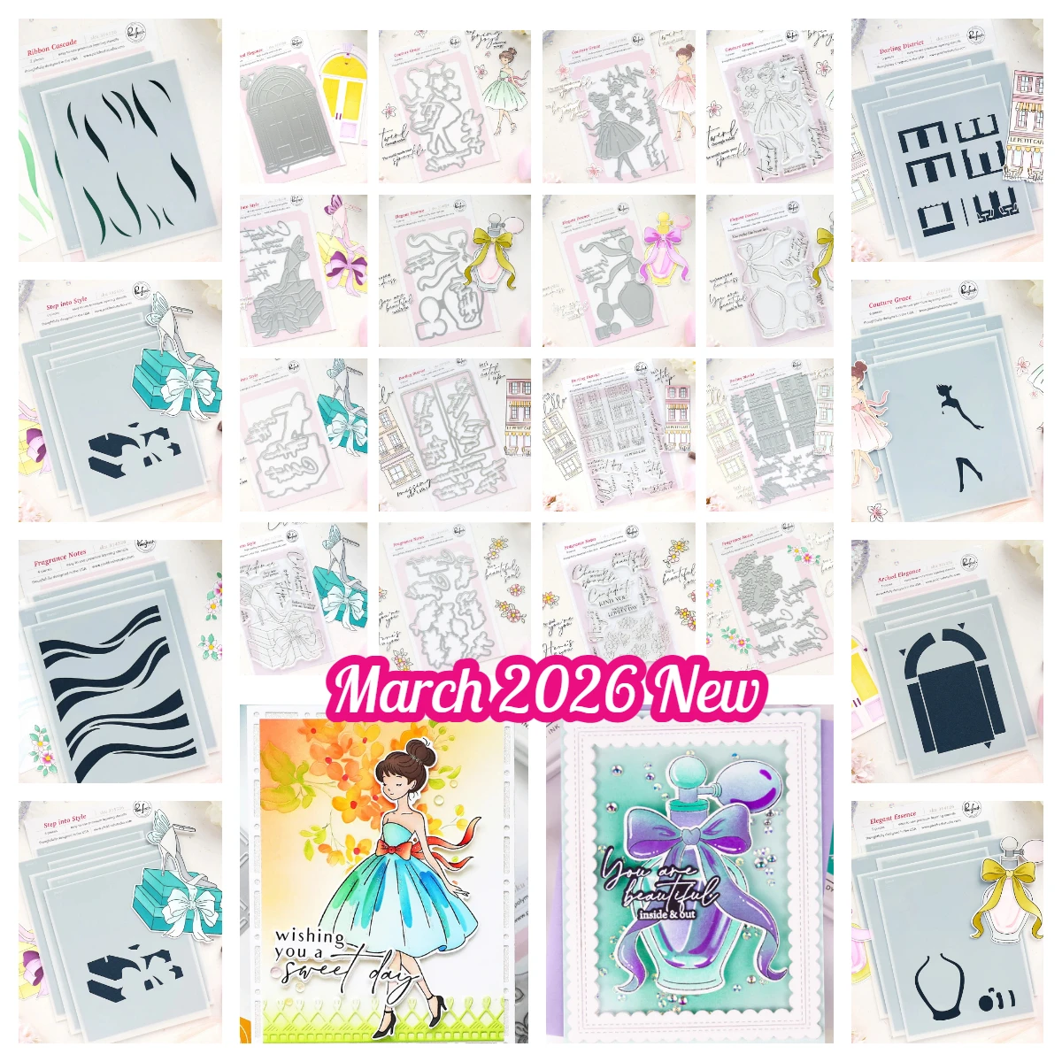 

Pink Fresh Pirouette of Petals Her Body, A Garden Metal Cutting Dies Stamps Stencils DIY Handmade Scrapbook Diary March 2026 New