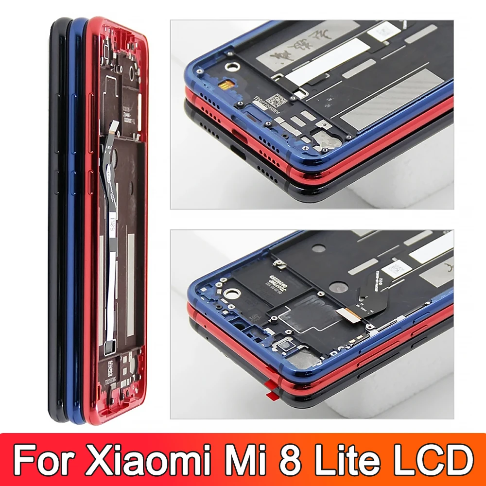 Mi 8 Lite Scherm Vervanging, Voor Xiaomi Mi 8 Lite M1808d2tg Lcd-Scherm Touchscreen Met Frame Voor Mi 8 Jeugd/Mi 8x Scherm