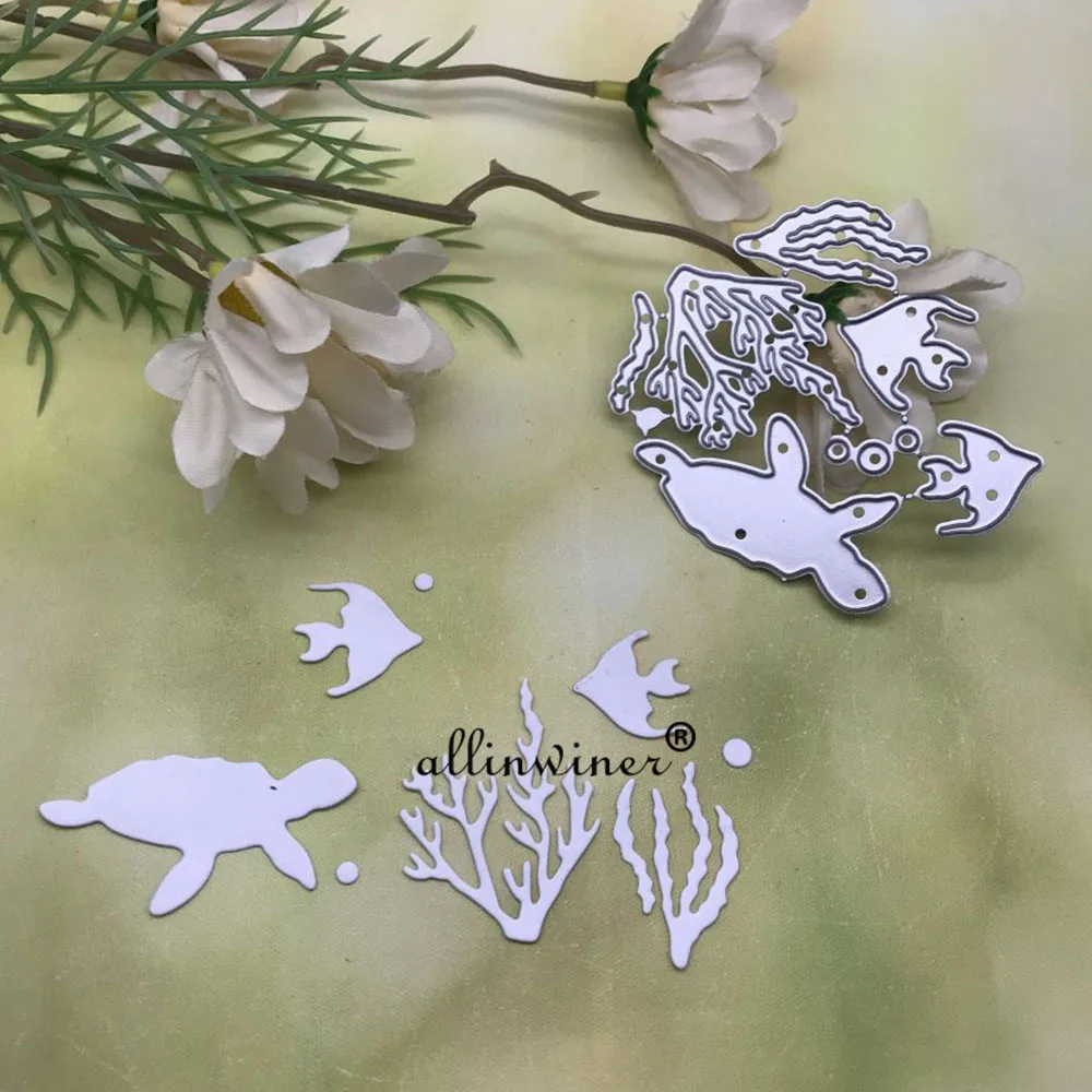 Turtle fish water grass Metal Cutting Dies Stencils Die Cut for DIY Scrapbooking Album Paper Card Embossing