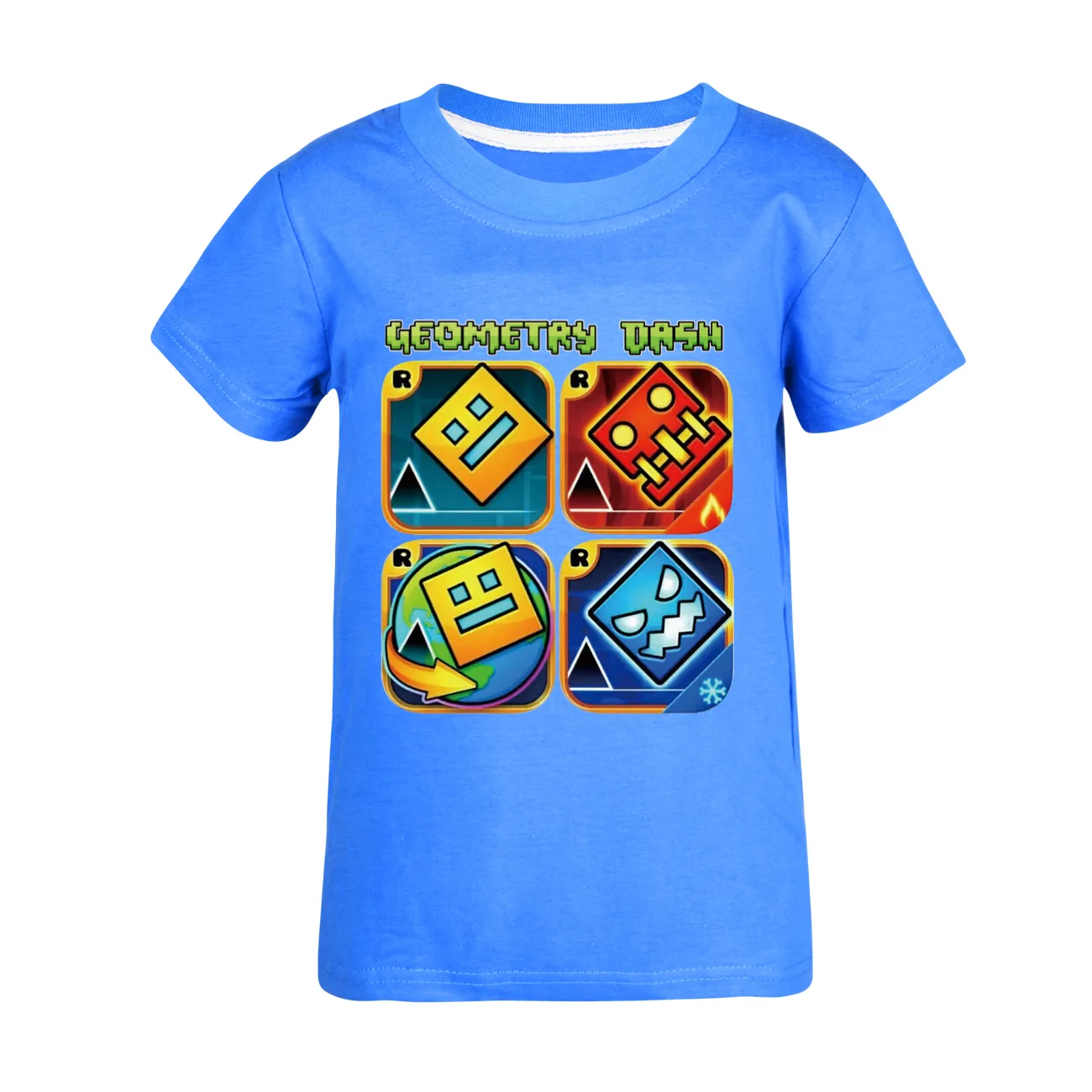 Geometry Dash TShirt Kids Cartoon Clothes Boys 100% Cotton T-shirt Children Fashion Clothing Toddler Girls Short Sleeve Tops