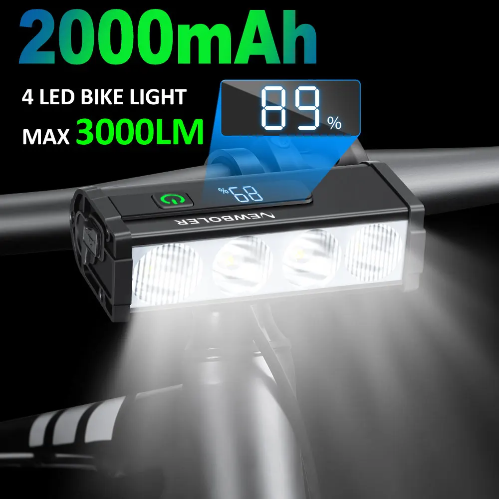 NEWBOLER Bicycle Light Front 10000Lumen Bike Light 10000mAh Waterproof Flashlight USB Charging MTB Road Cycling Lamp Accessories