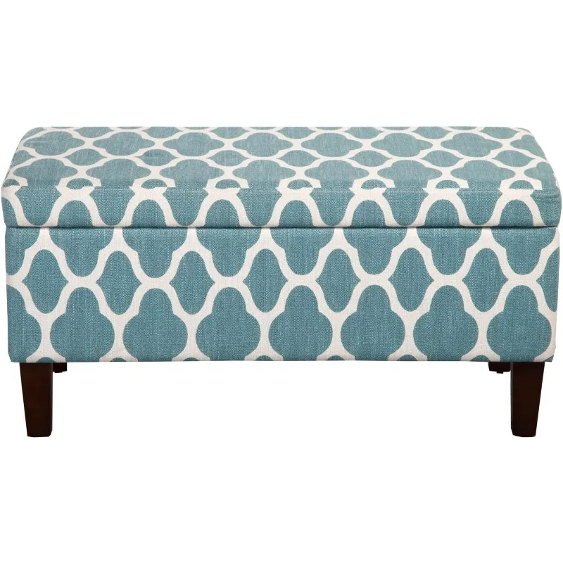 Large Upholstered Rectangular Storage Ottoman Bench with Hinged Lid, 16